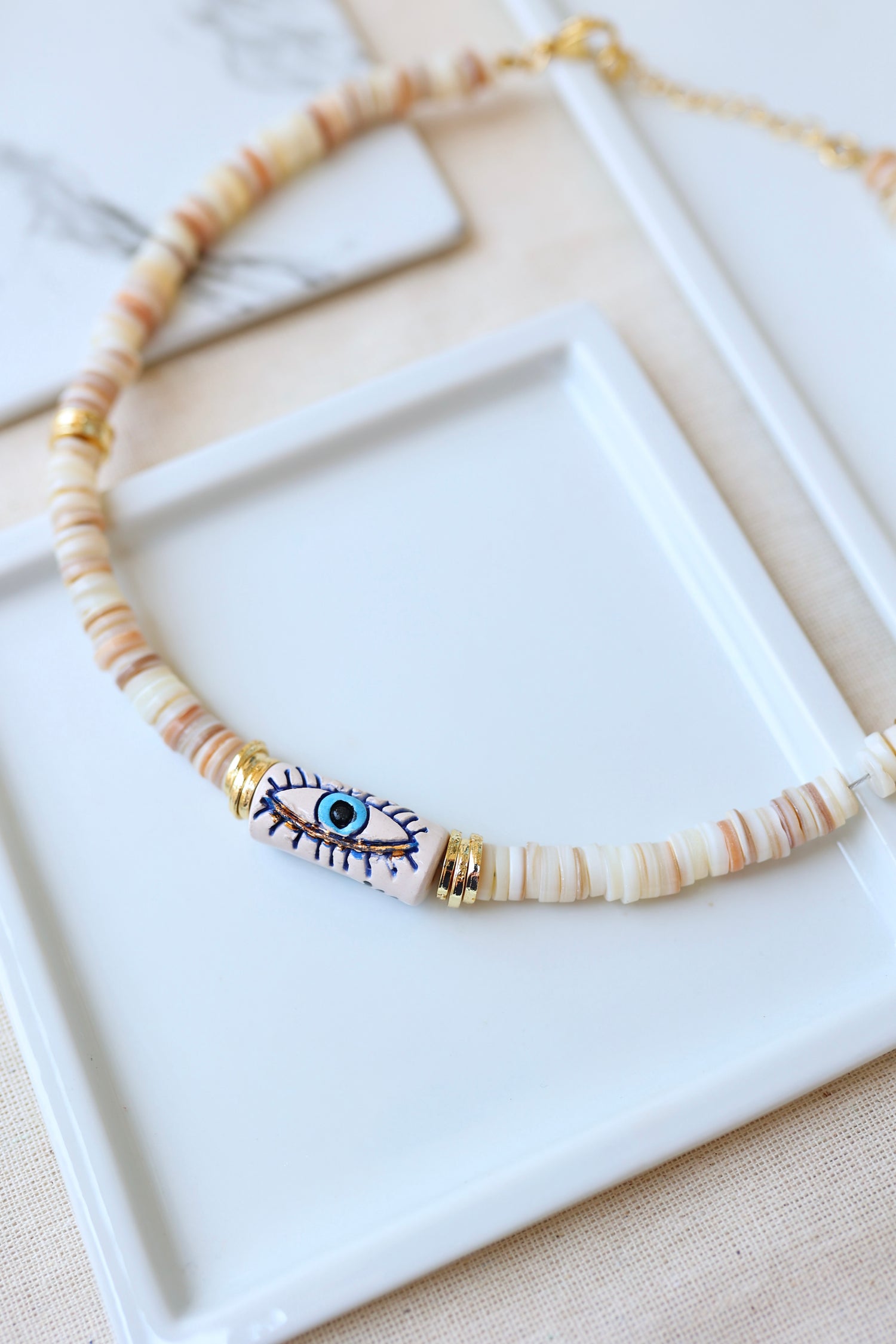 Ivory Evil Eye Kolye