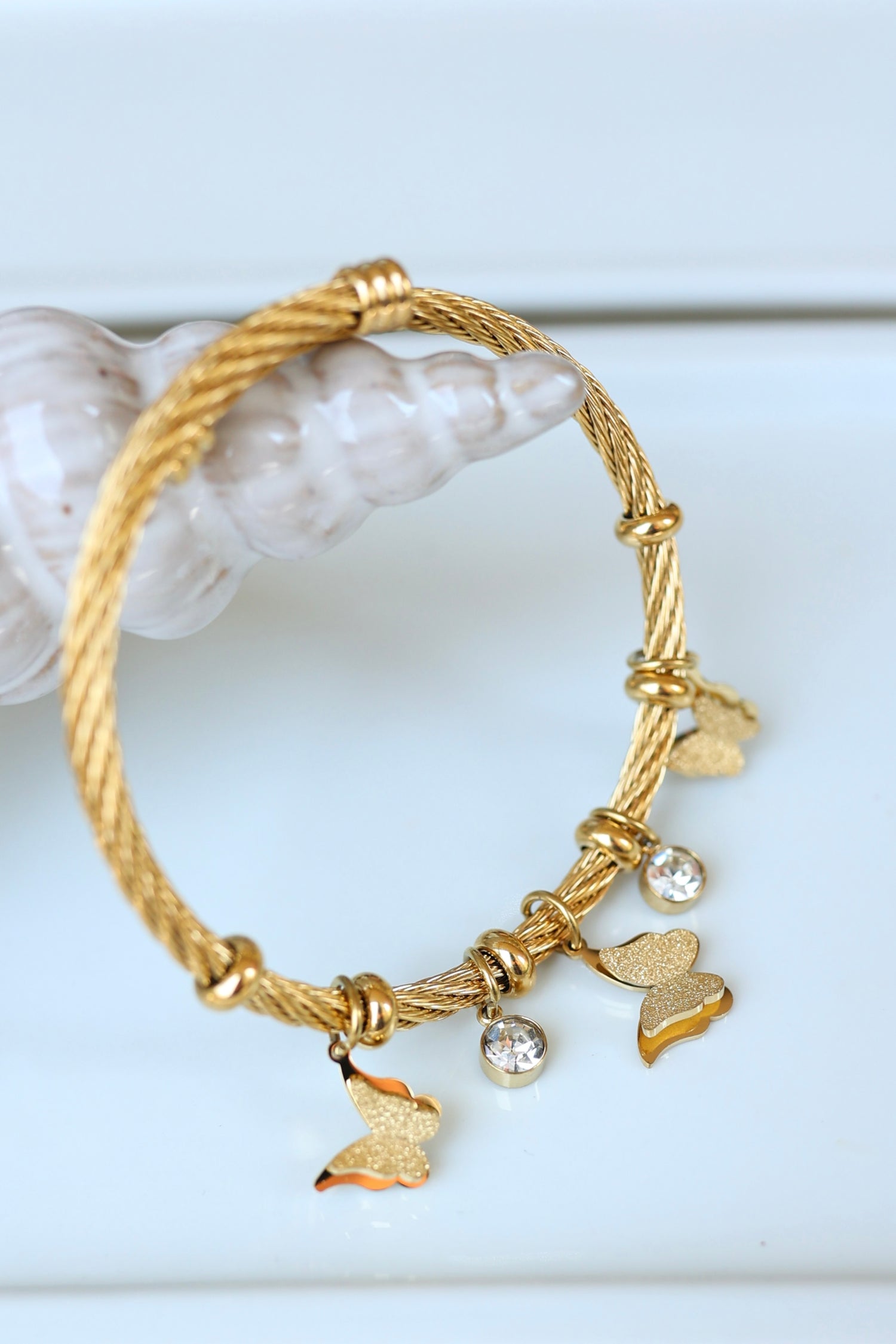 Butterfly Charm Çelik bileklik