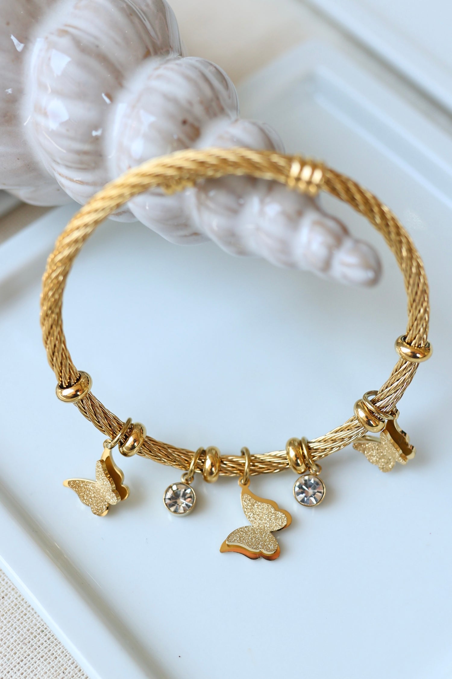 Butterfly Charm Çelik bileklik