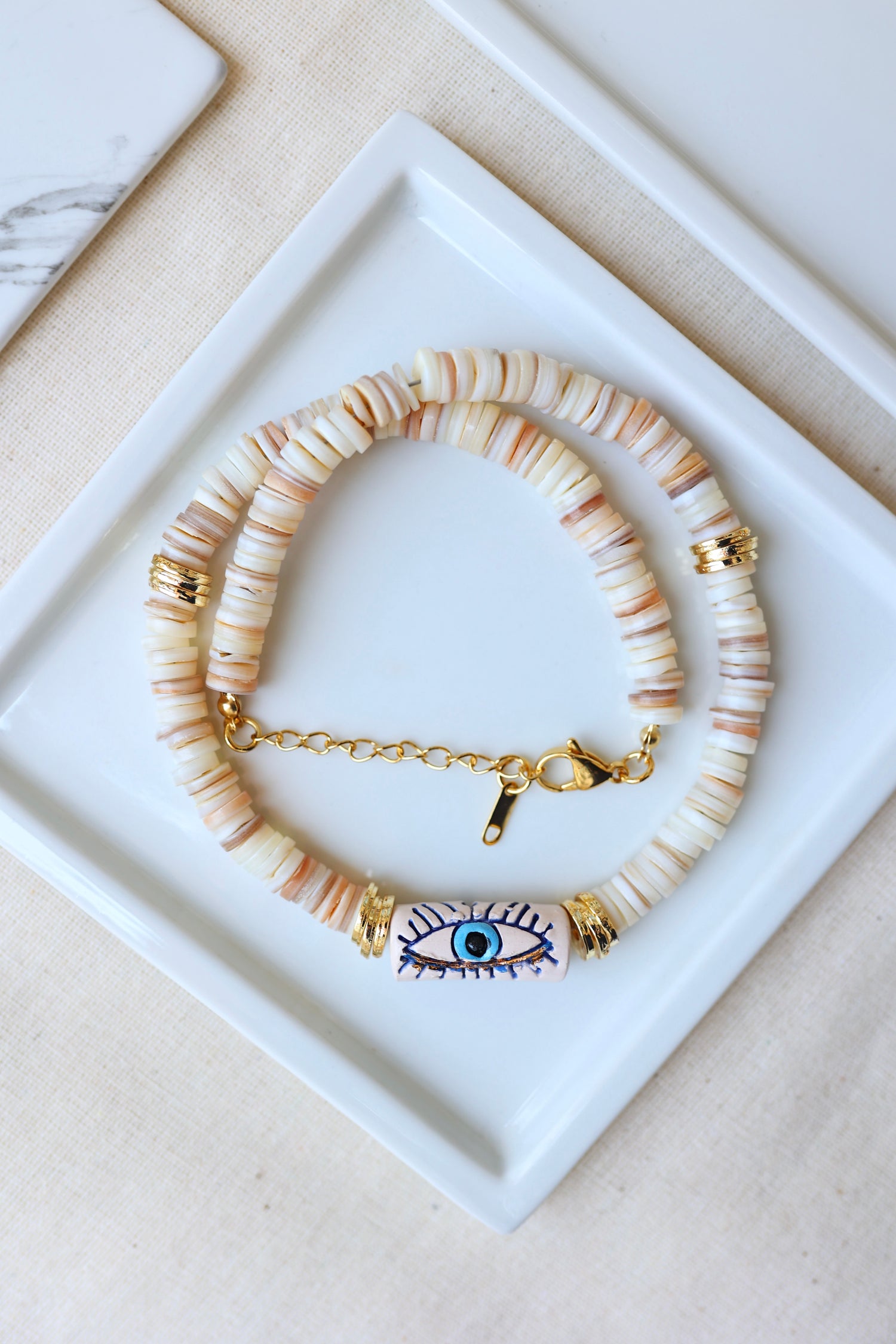 Ivory Evil Eye Kolye