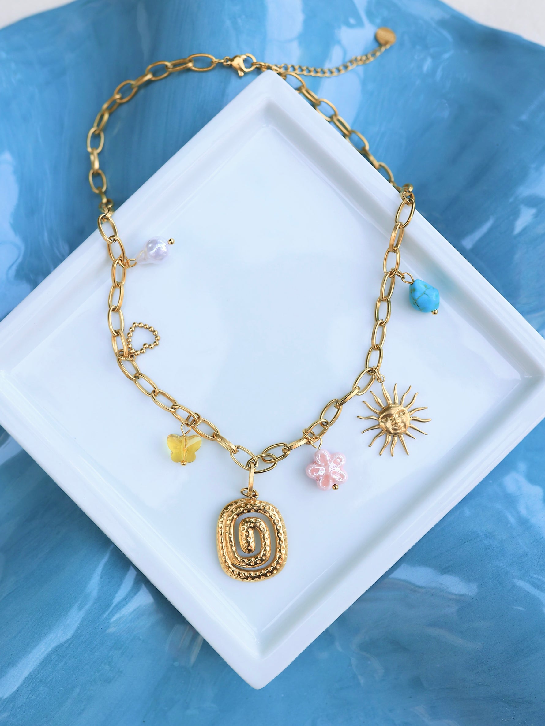 Çelik Charm Aurora Kolye - İubi Store