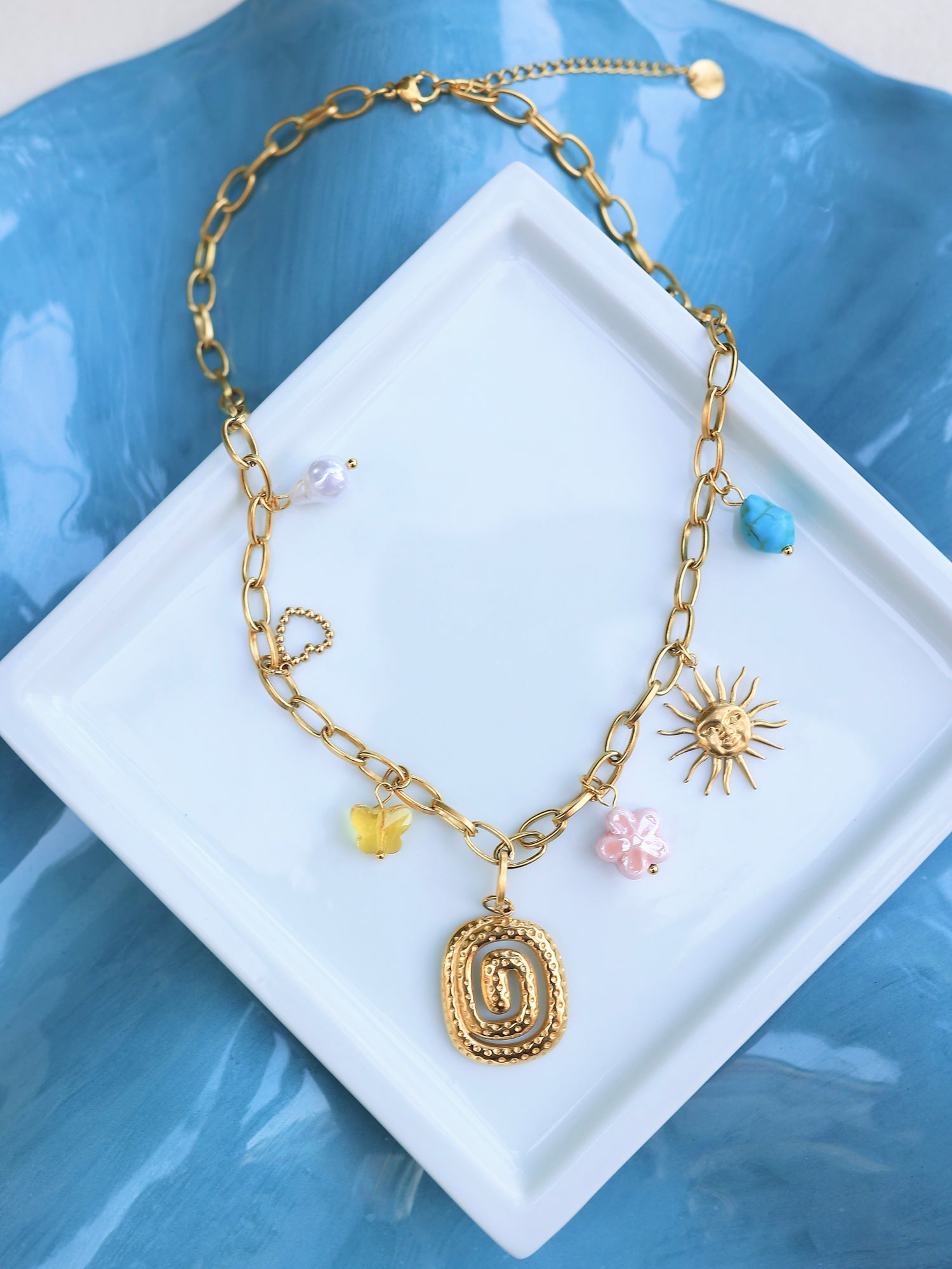 Çelik Charm Aurora Kolye - İubi Store