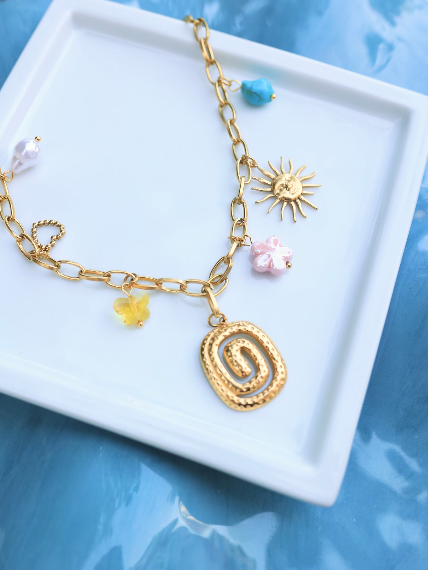 Çelik Charm Aurora Kolye - İubi Store