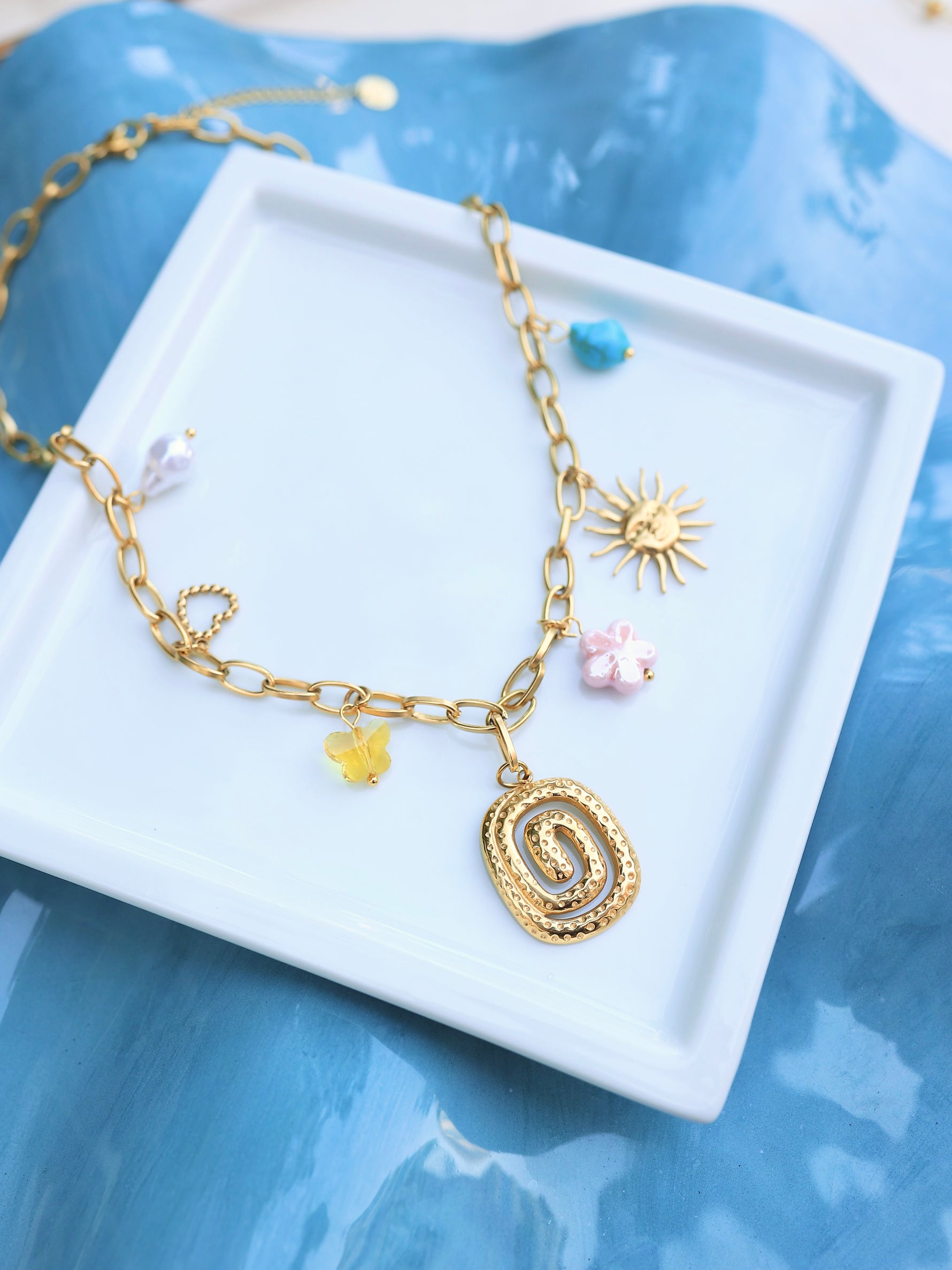 Çelik Charm Aurora Kolye - İubi Store